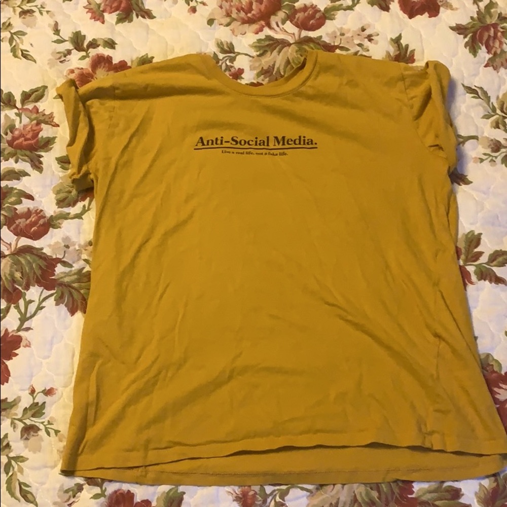 Mustard Tee “Anti-Social Media” from Cotton-On